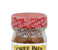 Federal compliant tamper evident label on spice jar